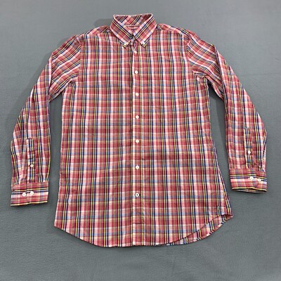 Bobby Jones Button Down Shirt Mens Medium Multicolor Cotton Plaid Long Sleeve