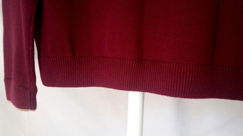 GEORGE Pullover Sweater Herren S Langarm Burgunderrot Baumwollmischung 1/4 Zip - Bild 12 von 12