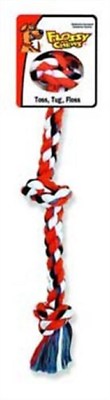 Flossy Chews Cottonblend Color 3-Knot Rope Tug, Large, 25-Inch, Assorted Colors 