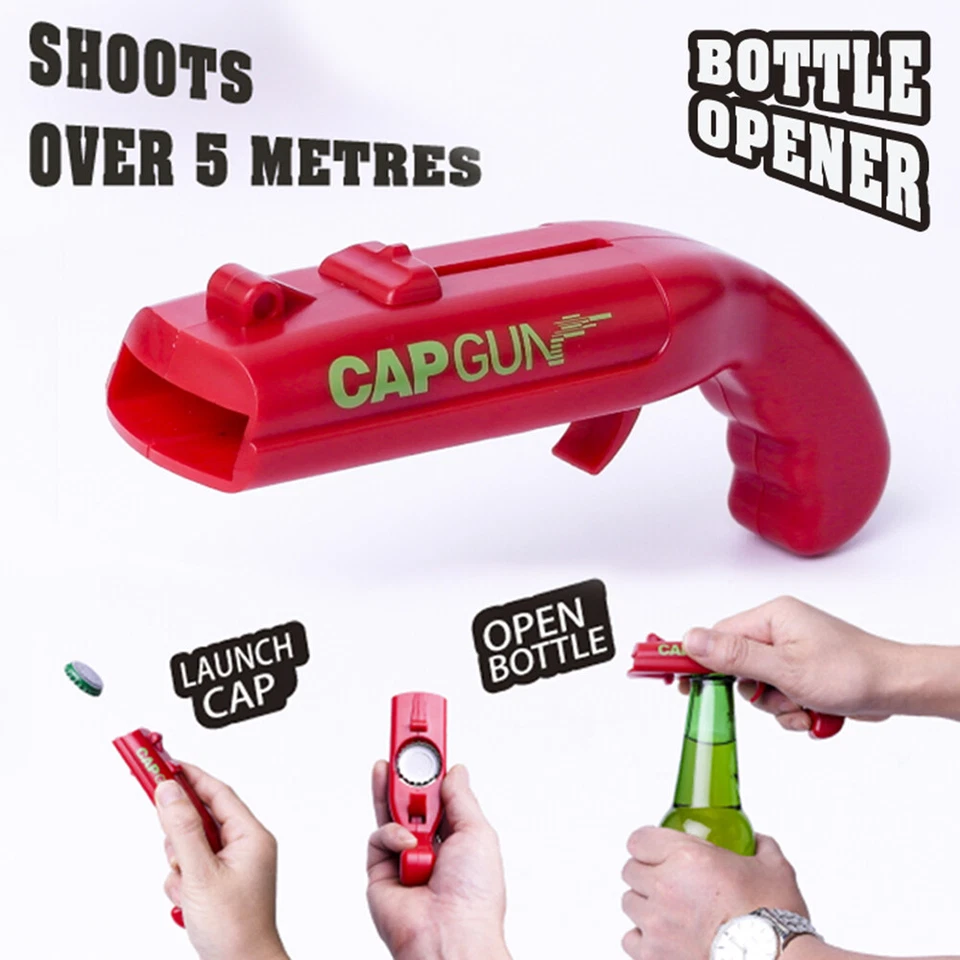 4PCS Gun Beer Bottle Opener Launcher Drinking Game Cap Plastic Shooter Fun Party - image 2 of 4