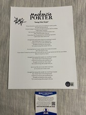 Mackenzie Porter signed autographed Seeing Other People Lyric sheet Beckett coa