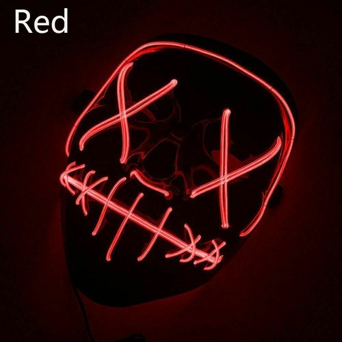 2 x masque Halloween clubbing éclairage DEL costume rave cosplay fête purge 3 modes - Photo 9 sur 11