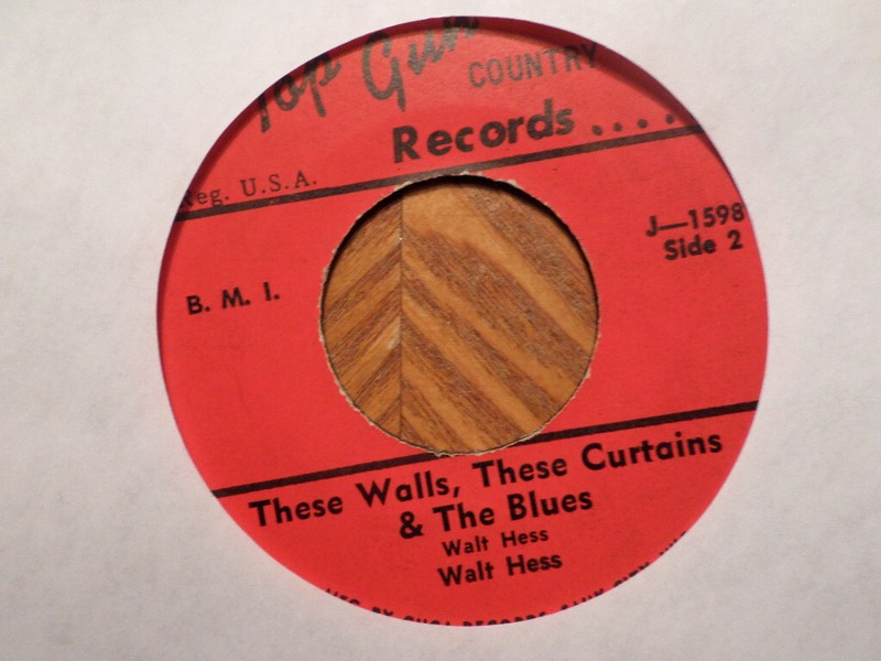 CUCA/TOP GUN 45 RECORD/WALT HESS/THESE WALLS THESE CURTAINS/SEEDS OF LOVE/ VG+
