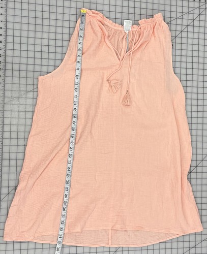 Kona Sol Swim Dress L Orange Sleeveless Tied Tassles In Front I3 - Picture 6 of 9