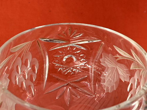 AJKA CRYSTAL -- MARSOLA - CLEAR -- CUT, LIQUOR COCKTAIL GLASSES (2) - Picture 4 of 5