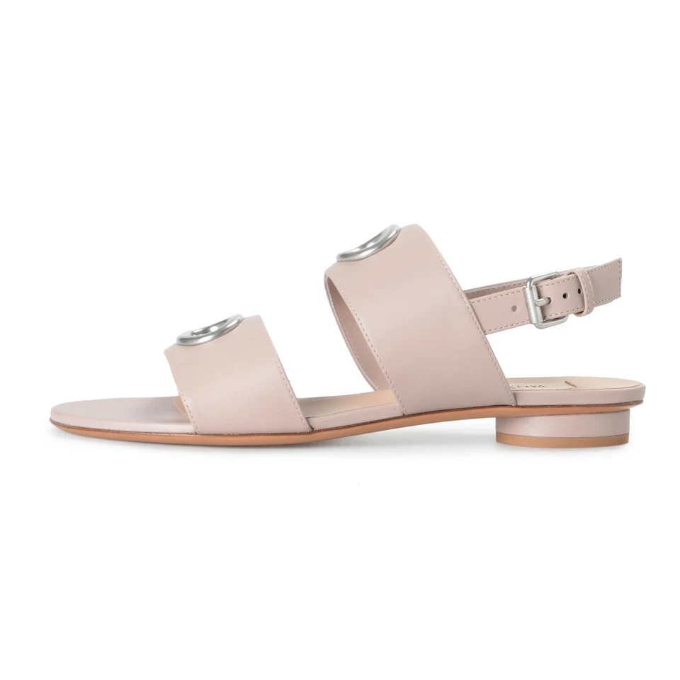 Sandalias planas de cuero beige para mujer Valentino Garavani talla 7 8,5 Foto 2 de 4