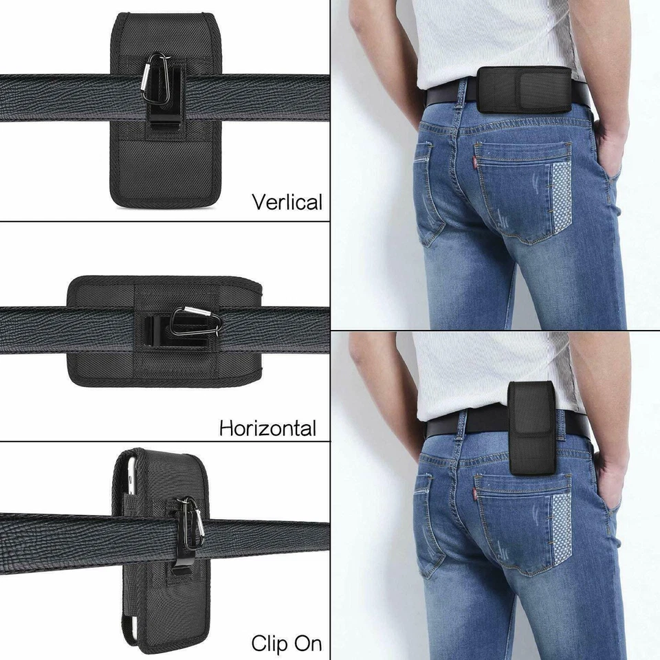 Cell Phone Pouch Case Holster with Belt Clip Loop Rugged Case For iPhone Samsung - Image 2 of 4
