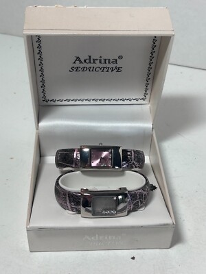 Adrina Seductive Bracelet  Purple Crystal  Set Cuff Watch  in box W162