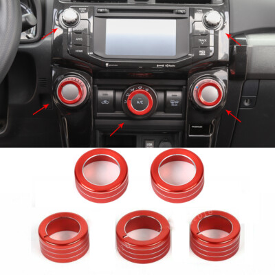 5*Audio Tune+Air Condition Switch Button Trim Ring Fit For 4Runner 2010-2022