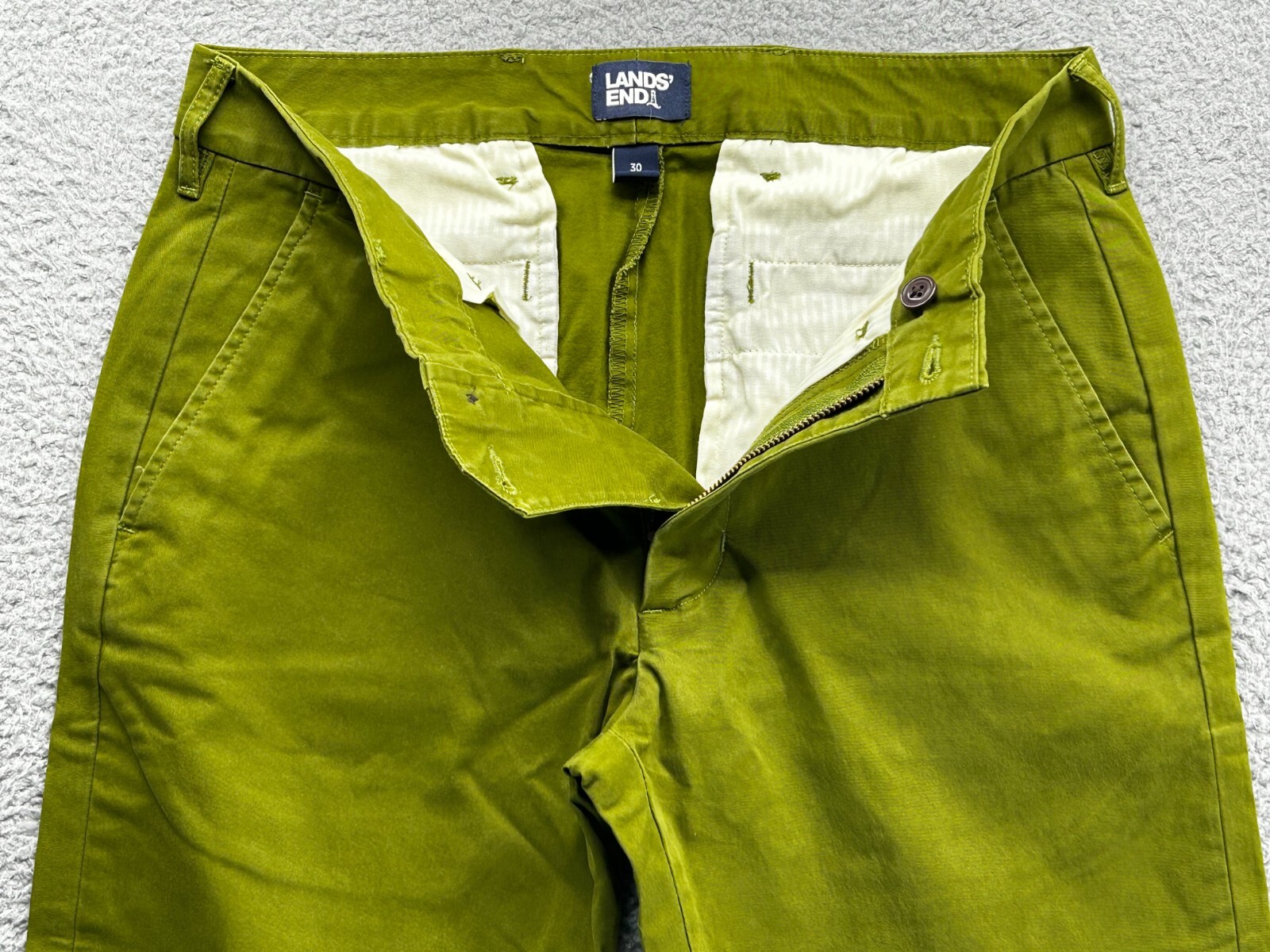 65 New Lands' End Men's Slim Fit ComfortFirst Chino Pants Willow