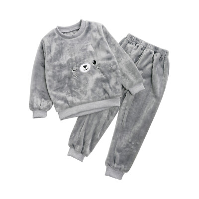 Kinder Schlafanzug Winter - Flauschiger Fleece Pyjama Für Mädchen & Jungen