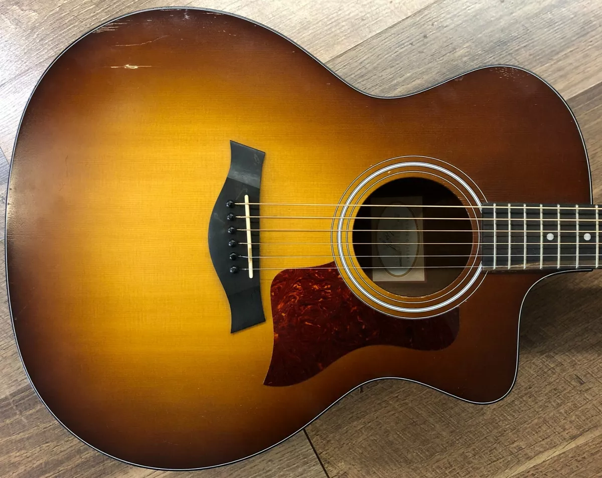 2014 Taylor 114ce Satin Sunburst Finish Cutaway Acoustic Electric