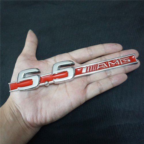 3x 5.5AMG Red Chrome Silver Plastic Emblem Decal Sticker Badge Fender Bumper AMG - Picture 2 of 17