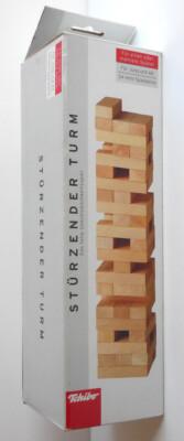 Stürzender Turm, Jenga-Turm, Wackelturm Holzblöcke Geschicklichkeitsspiel