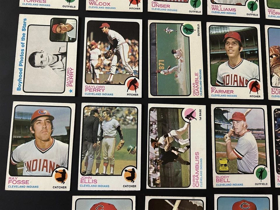 1973 年 Topps 克利夫兰印度队 30 件套 GAYLORD PERRY Buddy Bell John Ellis — 第 2/3 张图片