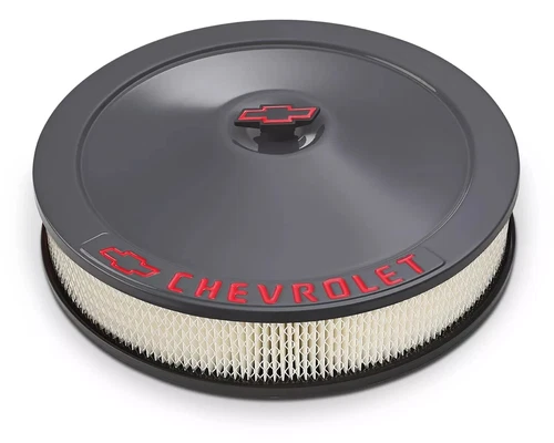 CHEVROLET GM BOWTIE 14" SHARK GRAY BIG BLOCK AIR CLEANER KIT 307 327 350 383