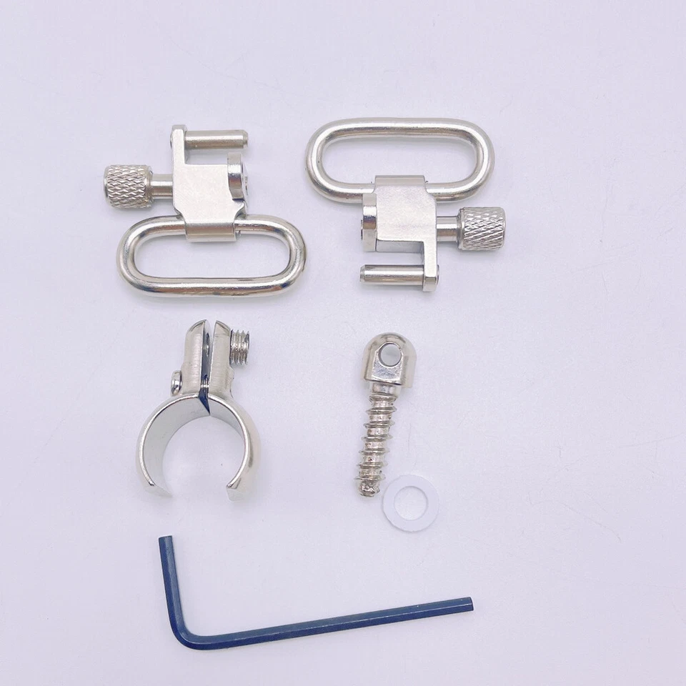 QD Sling Swivels Lever Action Split Band (0.64-0.66'') S3912 Silver/Black Set - Image 4 of 4