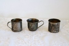 ONEIDA 1881 ROGERS SILVER PLATE Child Baby Toddler Mugs Cups Set of 3