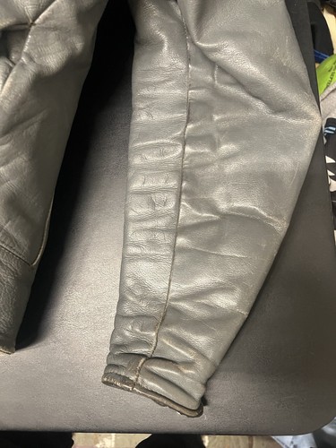 VTG 60s 70s Annex Apparel Leather Biker Jacket Gray Moto Cafe Racer L/XL Talon - Picture 23 of 24