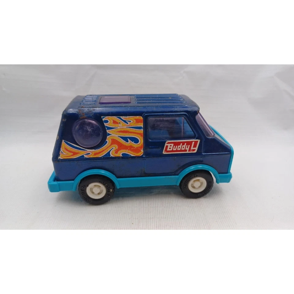 Vintage Buddy L Custom Van azul marino fundido a presión Foto 3 de 4