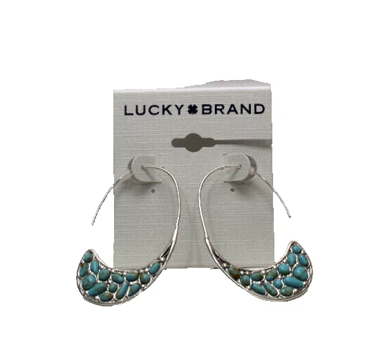 Pendientes enhebrador turquesa marca Lucky tono plateado ¡Nuevos! Nuevo con etiquetas Foto 2 de 3