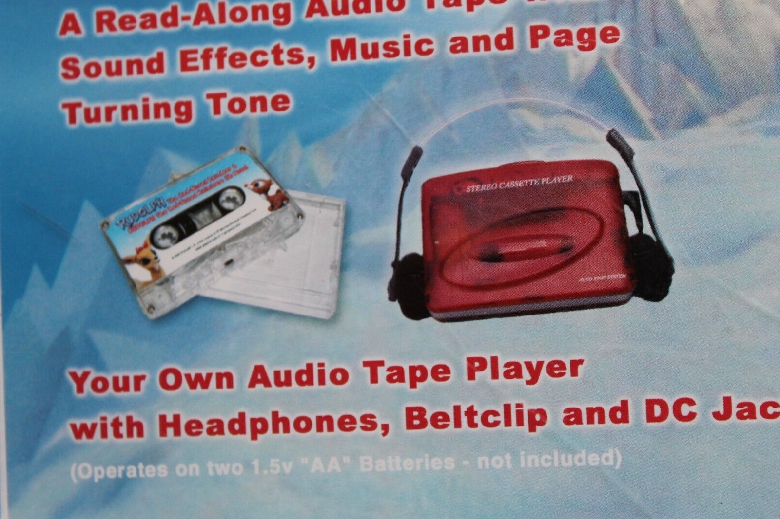 Rudolph Super Sounds Cassette Player w Golden Books 2002, CHRISTMAS, NAVIDAD