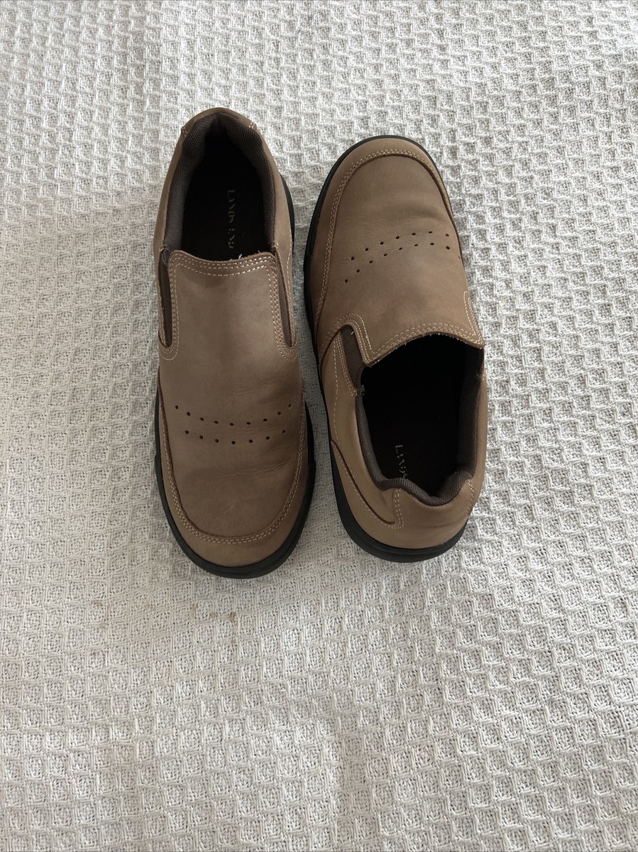 Lands End Mens Slip On Moc Leather Suede Shoe Size 8D Brown  display picture 1