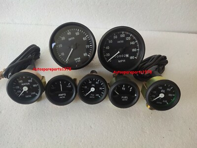 Smiths Gauges Kit 2'' Temp F+ Oil + Fuel + Amp+ Speedo 0-180MPH + 0-80RPM 85MM BB