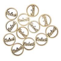 "Holz Streudeko \"Hochzeit\" Natur 12Er Set Ø Ca. 3 Cm Hochzeit Tischdeko Streudeko"