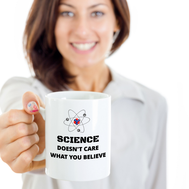 Scientist funny novelty gift coffee mug Science doesn't care what you believe eBay