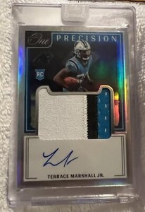 2021 Panini One Precision Rookie Patch Auto #318 Terrace Marshall Jr /75