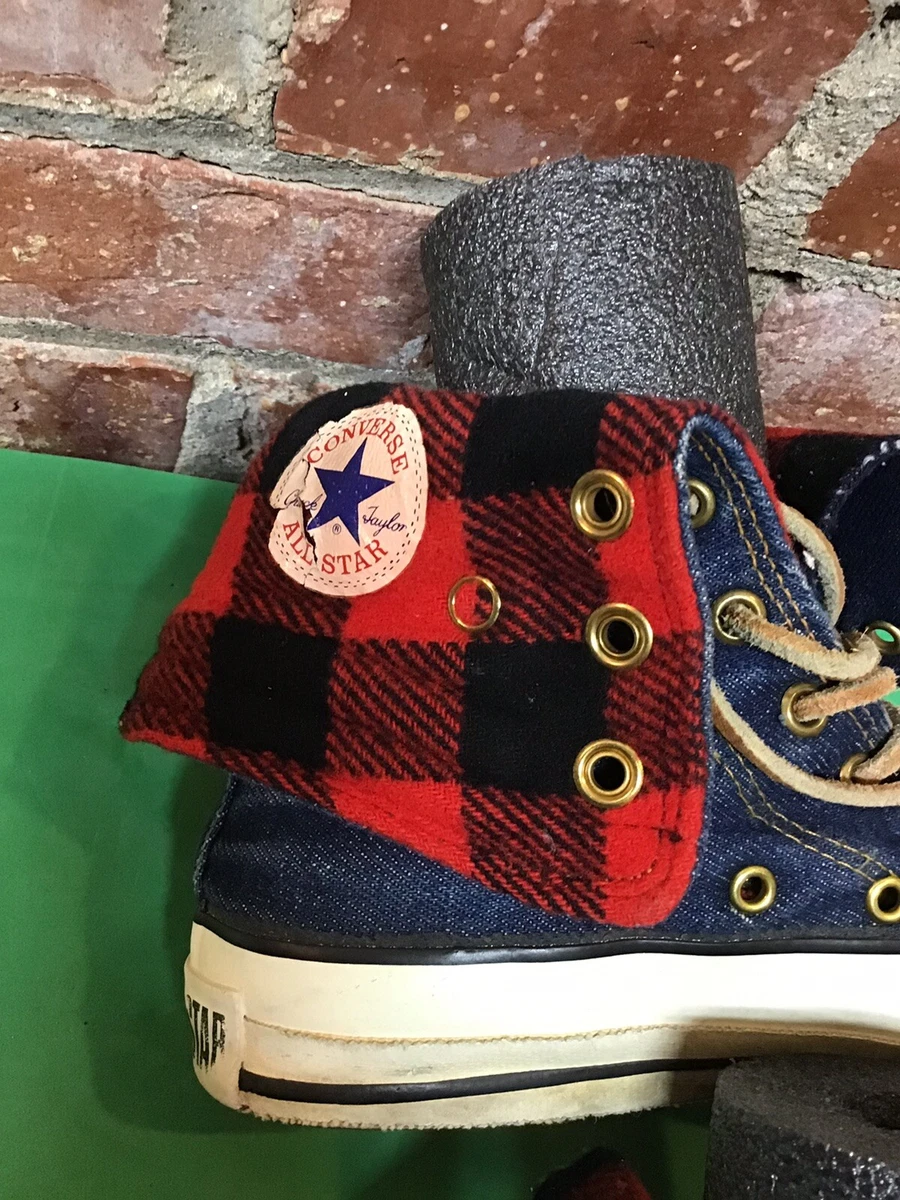 converse all star chuck taylor rare Denim And Plaid Size 4