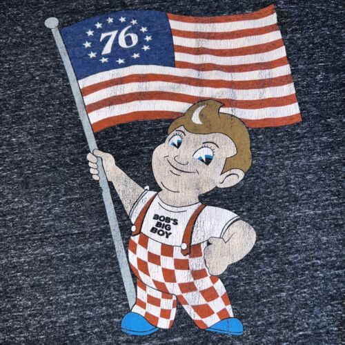 Women’s Bob’s Big Boy Restaurants US Flag 1976 American Revolution Shirt Medium - Afbeelding 1 van 7