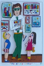 James Rizzi 3D Original Hand Signed Numbered ME AT MY SHOW 1989 Oldie