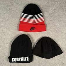 Fortnite beanie caps lot three kids youth adult OSFA preowned good multicolor