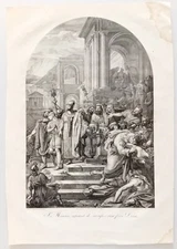Lithograph S. Maurice refusing to sacrifice to the false gods 47x32.5 cm