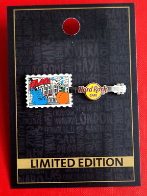 HRC Hard Rock Cafe Atlanta Postcard Guitar Pin Facade Peaches new