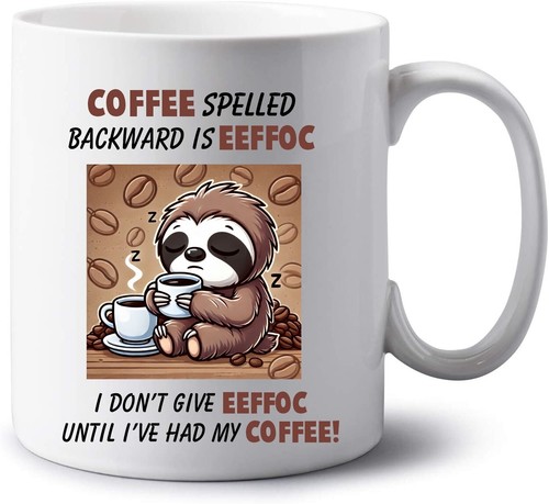 Coffee Spelled Backwards Eeffoc Jumbo 20oz Coffee Mug Name Cup Joke Funny Gifts - Foto 13 di 15
