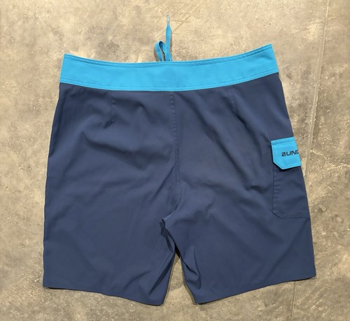 Under Armour Swim Trunks Mens 36 Blue Solid Board Shorts 10" Inseam - Picture 2 of 3