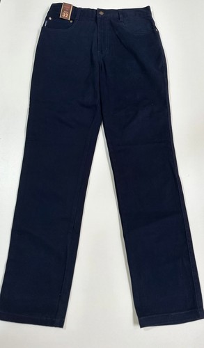 Mens 5 Pocket Western Moleskin Jean, Regular Fit, Short Leg, Navy - Picture 2 of 3