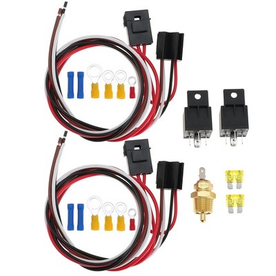 Dual Electric Cooling Fan Wire Harness Kit Electric Fan Relay Kit Radiator