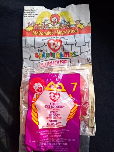 Ty McDonald’s Happy Meal Teenie Beanie Babies Strut Rooster Toy #7 1999