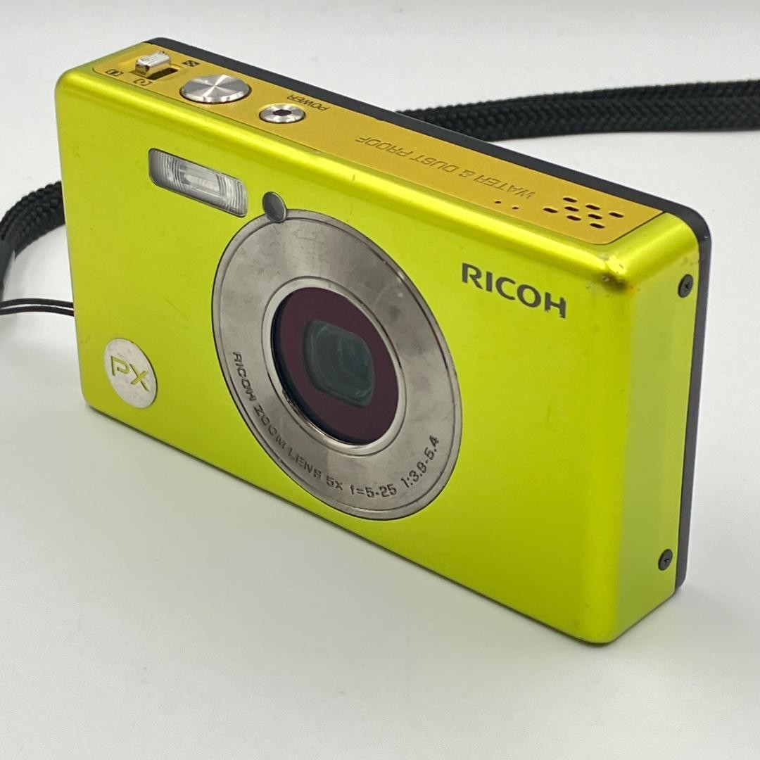 【ジャンク品】RICOH PX LIME GREEN プロテクションカバー付き RICOH PX Waterproof Digital Camera Green Tested Basic Functions