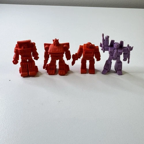 1987 Transformers G1 Red Decoy Figure # 6 13 27 Purple #34 Rubber Eraser Vintage