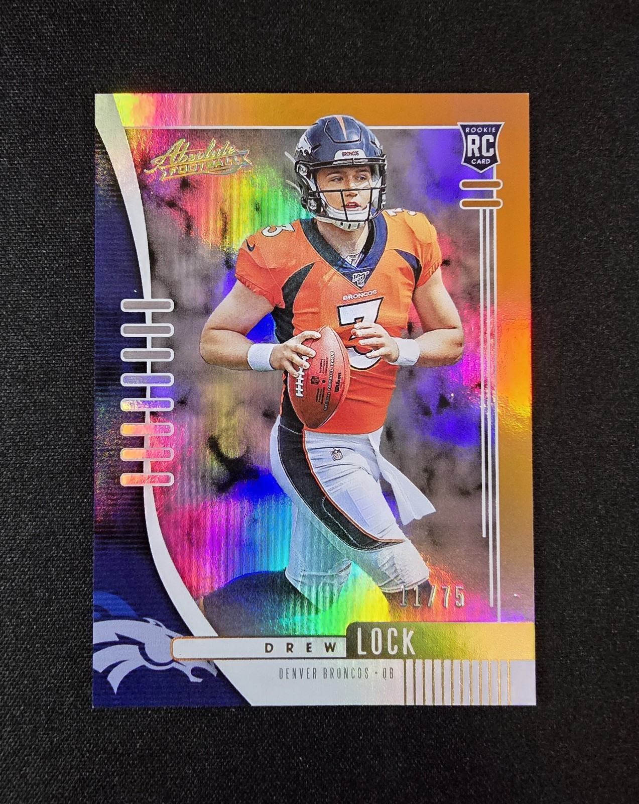 Drew Lock 2019 Panini Absolute Rookie RC Orange Prizm /75 #115 Broncos Seahawks