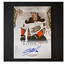 Upper Deck 2021-22 Ultimate Collection Rookie Autographs Simon Benoit #153 Ducks