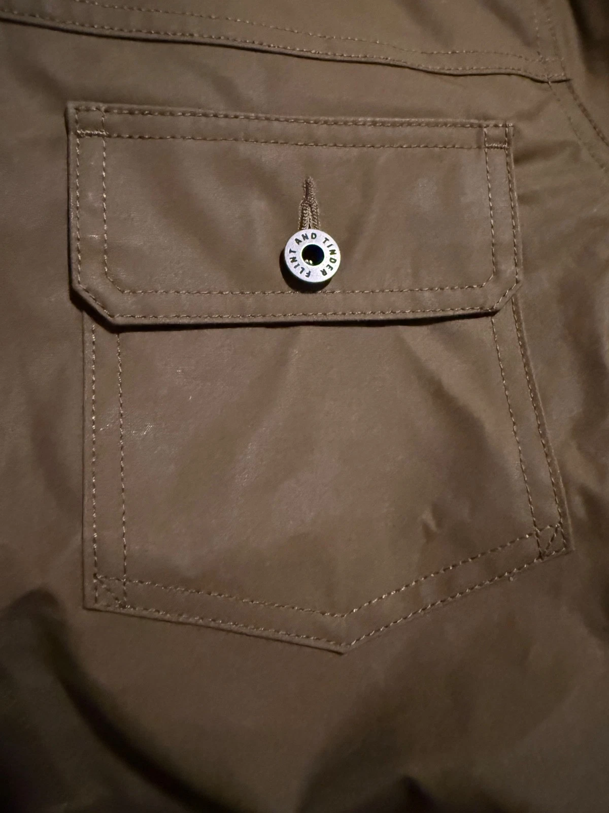Flint and Tinder Men's Drywax Trucker Jacket Large Unlined Fatigue Green image 12