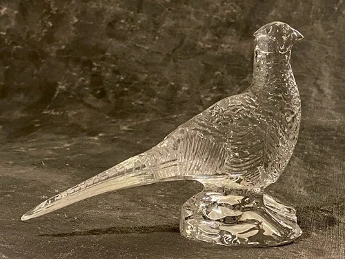 Waterford Crystal Pheasant Vintage 7" x 5" with Original Vintage Ringneck