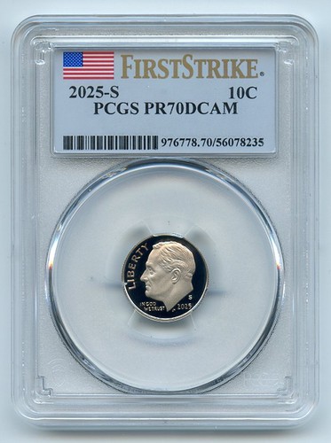 2025 S 10C Clad Roosevelt Dime PCGS PR70DCAM First Strike
