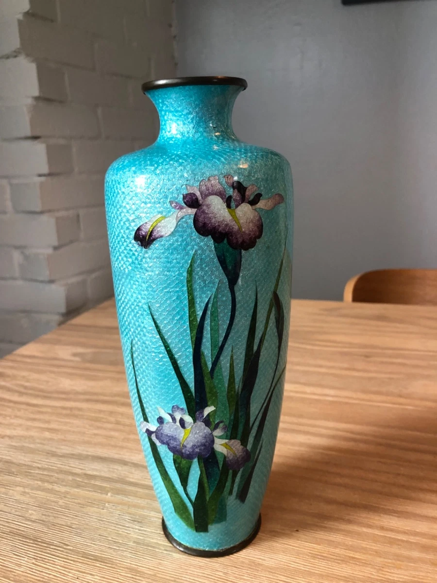 蓝色日本古董花瓶| eBay